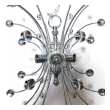  Stylish Pair of Italian 1960's Chromed Steel 6-light Farfalla (Butterfly) Pendants/Chandeliers