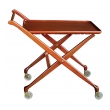 stylish italian mid-century cherrywood bar/drinks cart with removable tray
