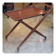 stylish italian mid-century cherrywood bar/drinks cart with removable tray