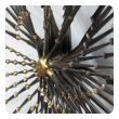  dramatic 1960's iron and brass pinwheel sunburst nail sculpture signed by Ron Schmidt