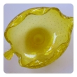 A Vibrant Murano Mid-century Yellow Bullicante Leaf-form Bowl