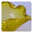 A Vibrant Murano Mid-century Yellow Bullicante Leaf-form Bowl