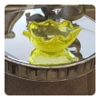 A Vibrant Murano Mid-century Yellow Bullicante Leaf-form Bowl