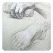 Graphite on Paper: Two Artist Studies of Hands and Extended Foot