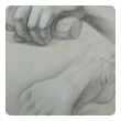 Graphite on Paper: Two Artist Studies of Hands and Extended Foot