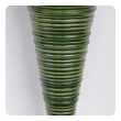 Pair 1950's Atomic Age Conical-form Green Glazed Ribbed Lamps 