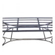 Curvaceous French 1950's Raw Iron Curule-form Bench with Incurved Arms