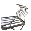 Curvaceous French 1950's Raw Iron Curule-form Bench with Incurved Arms