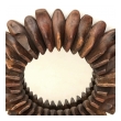 A Whimsically Assembled Circular Mirror of Antique Wooden Shoe Molds
