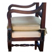 Handsome English Regency Style Curule-form Armchair with Greek Key Relief 