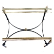 French 1960's Two-tone Brass and Ebonized Metal Oval Coffee Table in the Manner of Jansen