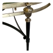 French 1960's Two-tone Brass and Ebonized Metal Oval Coffee Table in the Manner of Jansen