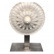 A Well-carved Italian Marble Architectural Element of a Flower on a Steel Stand