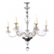 Stylish Hollywood Regency Clear Glass 6-light Chandelier