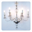 Stylish Hollywood Regency Clear Glass 6-light Chandelier