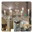 Stylish Hollywood Regency Clear Glass 6-light Chandelier