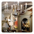 Stylish Hollywood Regency Clear Glass 6-light Chandelier