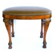 Handsome Italian Neoclassical Style Carved Walnut Oval-form Stool