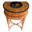 Italian Neoclassical Fruitwood Inlaid Cylindrical Sewing Box on Stand