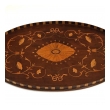 An Intricately Inlaid English Victorian Marquetry Oval Tray with Brass Handles