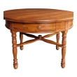 Large Swiss Cherrywood Single-Drawer Circular Center Table