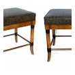 Handsome Pair of American 1960's Ash Faux Bamboo Rectangular Stools