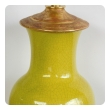 Pair of Chinese Chartreuse-Yellow Crackle-glaze Lamps