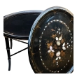 English Victorian Painted and Inlaid Oval Tray-on-Stand
