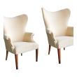 Handsome Pair of American 1940's Butterfly Wingback Arm Chairs