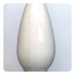 Shapely Pair of 1960's White-glazed Lamps with Mustard, Black and Coral Highlights