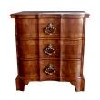 Pair of Continental Baroque Style Walnut 3-Drawer Arbalète-form Commodes