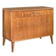 Mid-Century Modern Marquetry Inlaid Birch Chest of Drawers; Possibly Swedish