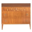 Mid-Century Modern Marquetry Inlaid Birch Chest of Drawers; Possibly Swedish