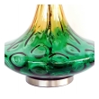 A Large Pair of American 1970's Yellow and Green Art Glass Lamps