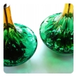 A Large Pair of American 1970's Yellow and Green Art Glass Lamps