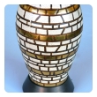 Mid-century Incised Geometric Bottle-form Lamps with Gilt Highlights