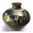 Large Raku-glazed Studio Pottery Ovoid-form Pot