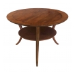 Classic Mid-century Robsjohn-Gibbings for Widdicomb Round Walnut Klismos Sabre-leg Table