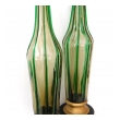Pair of Murano 1960's Art Glass Lamps with Applied Green Decoration