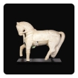 Exquisite Carved Alabaster Horse On Stand, Rajasthan, Circa 1720