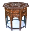  Large & Intricately Inlaid Anglo Indian Octagonal Side/traveling Table 