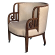 A Rare English Art Deco Barrel-back Chair in the Asian Taste