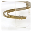 Stylish Kidney-shaped Glass and Lucite Side Table with Curvaceous Glass Stretchers