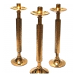 Good Quality Set of 3 of English Art and Crafts Style Gilt-bronze Candlesticks