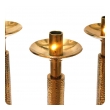 Good Quality Set of 3 of English Art and Crafts Style Gilt-bronze Candlesticks