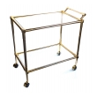 Quality Brass 1960's 2-tier Brass and Glass Bar/Drinks Cart