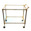 Quality Brass 1960's 2-tier Brass and Glass Bar/Drinks Cart