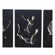 Fun Set of 3 Richter 1961 Artcraft Plaster Negative Relief Sports Plaques