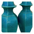 Pair of Asian-Inspired 1960's Turquoise Crackle-glaze Ginger Jar Lamps