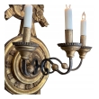 Large Italian Baroque Style 3-Arm Giltwood and Iron Wall Sconce